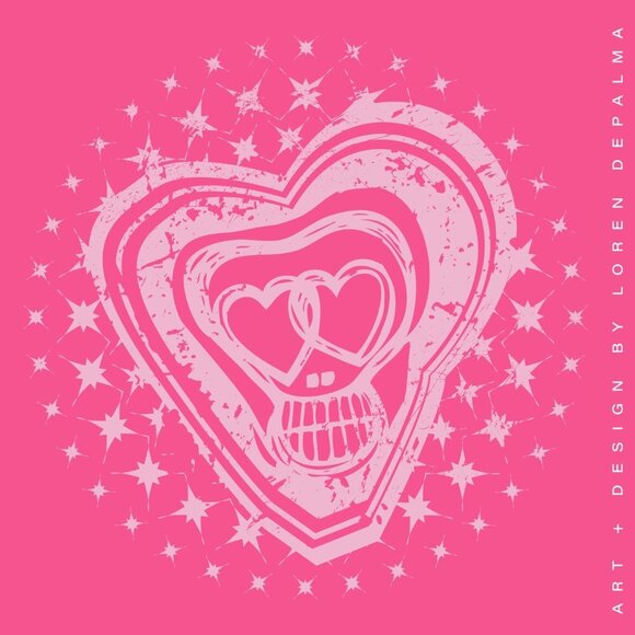 Alternative Apparel Pink Cap Sleeve T-shirt S/M Original Art Skull Edgy Design - Picture 6 of 8